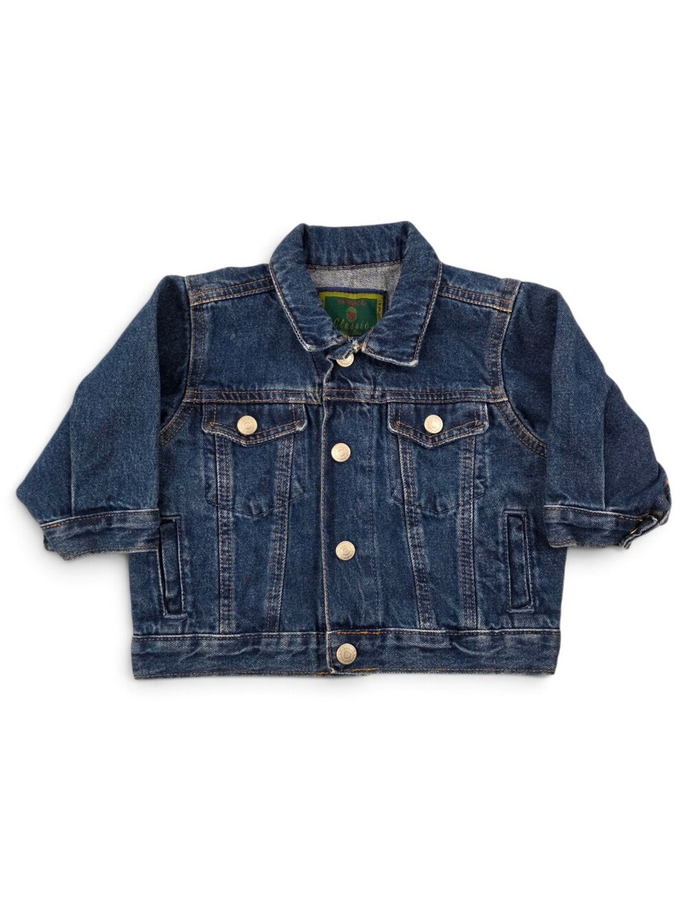 Baby Gap Classic Vintage Y2K 2003 Denim Trucker Jacket 6-12 Months Medium Wash